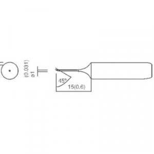 Pákahegy, csapott, 45° TOOLCRAFT, hegy méret: 1 mm, csúcs hossz: 15 mm