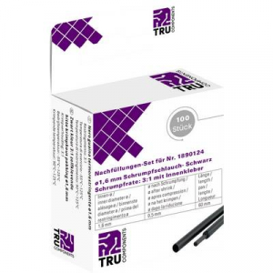 TRU COMPONENTS T1807CA006A Zsugorcső ragasztóval Fekete 1.60 mm Zsugorodási arány:3:1 100 db
