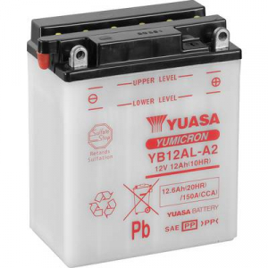 Motorkerékpár elem Yuasa YB12AL-A2 12 V 12.6 Ah A következő modellekhez Motorkerékpárok, Motoros rollerek, Quadok, Jetski, Hómobil, Fűnyíró traktor