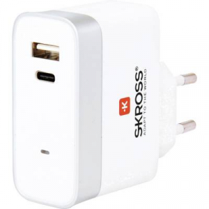 Skross 2.800131 USB-s töltőkészülék Aljzat dugó Kimeneti áram (max.) 5.4 A 2 x