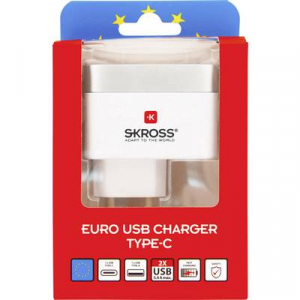 Skross 2.800131 USB-s töltőkészülék Aljzat dugó Kimeneti áram (max.) 5.4 A 2 x