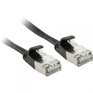 RJ45 Hálózat Csatlakozókábel CAT 6A U/FTP 10.00 m Fekete Védővel LINDY