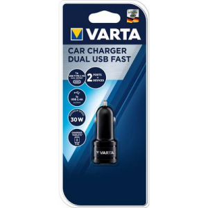 Varta Dual USB Car Charger 57932101401 USB-s töltőkészülék Személygépkocsi, Tehergépjármű Kimeneti áram (max.) 5400 mA 2 x USB, USB-C™ alj