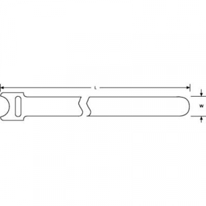 Tépőzáras kábelkötöző, 200 mm x 12,5 mm, fekete, Hellermann Tyton M, 10 db