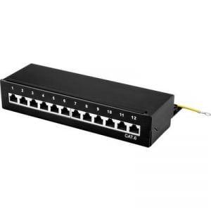 12 portos hálózati patchbox renkforce CAT 6 1 U