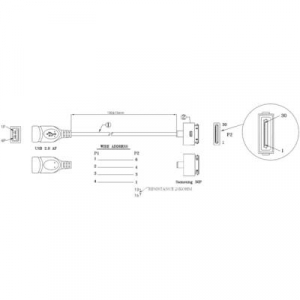 USB 2.0 OTG kábel Samsung tabletekhez 10 cm, Renkforce