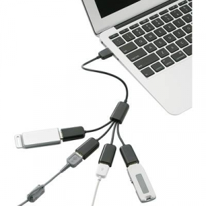 4 portos USB 2.0 hub, fekete, Renkforce 1611411