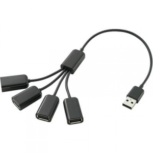 4 portos USB 2.0 hub, fekete, Renkforce 1611411