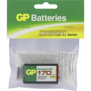 9V akku NiMH 9,6 V 170 mAh, GP 6LR61, HR6F22, HR9V, HR22, 6LR21, 6AM6, 6LP3146, MN1604, E Block