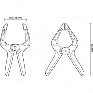 TOOLCRAFT 1611467 Rugós szorító 45 mm 6 kg Visszavonás:50 mm