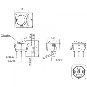 Billenőkapcsoló R13-203L-SQ GE, Tru Componets