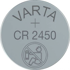 CR2450 lítium gombelem, 3 V, 560 mA, Varta BR2450, DL2450, ECR2450, KCR2450, KL2450, KECR2450, LM2450