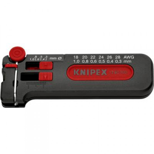 Knipex 12 80 100 SB vékony vezeték és huzal csupaszoló, blankoló kés, drótvágóval 0.3-tól 1 mm-ig