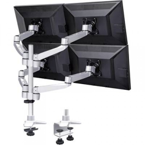 SpeaKa Professional SuperSwivel 4 részes monitor tartó, asztalra szerelhető gáznyomásos technikával, Grommet- és C csíptetővel