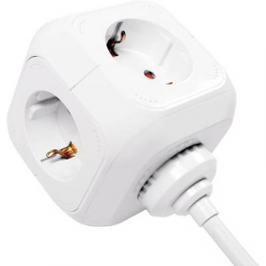 LogiLink LPS227 Elosztó kocka 4 részes Fehér Védőérintkezős 1 db