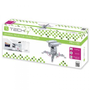 TECHly ICA-PM-2S Kivetítő mennyezeti tartó Dönthető Padló/mennyezet távolsága (max.): 130 mm Ezüst