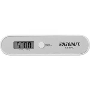 VOLTCRAFT KS-5000 Koffermérleg Mérési tartomány (max.) 50 kg Leolvashatóság 10 g Szürke