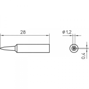 Pákahegy WXP 65-höz, véső, 1,2 mm, Weller XNT K