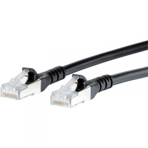 RJ45 Hálózati csatlakozókábel, CAT 6A S/FTP [1x RJ45 dugó - 1x RJ45 dugó] 5 m, fekete BTR Netcom