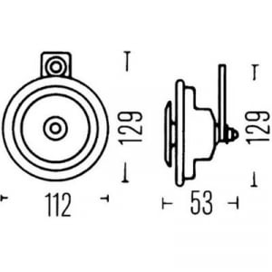 Autós kürt, 24 V, Hella 3BA 002 768-382