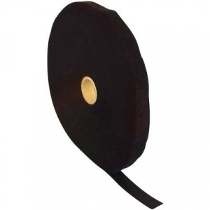 Tépőzár szalag bolyhos és horgos fél, 25 m x 50 mm, fekete, Fastech ETN 25
