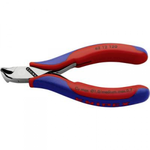 Elektronikai ferde-csípőfogó, lágy/közepes huzal max.: O 1/0,7 mm, Knipex 62 12 120