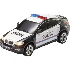 RC távirányítós modellautó, 1:24 méretű rendőrautó, fekete - fehér Revell Control 24655 BMW X6 Police