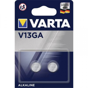LR44 gombelem, alkáli mangán, 1,5V, 125 mAh, 2 db, Varta AG13, V13GA, G13A, 13GA, PX76A, PX675A, 157, L1154