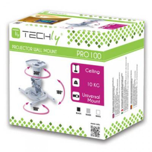 TECHly ICA-PM-100WH Kivetítő mennyezeti tartó Dönthető, Forgatható Padló/mennyezet távolsága (max.): 218 mm Fehér