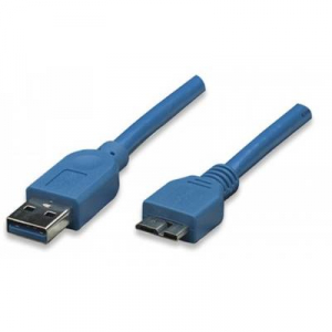 TECHly USB 3.0 Csatlakozókábel [1x USB 3.0 dugó, A típus - 1x USB 3.0 dugó, mikro B típus] 0.50 m Kék Aranyozatt érintkező
