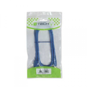 TECHly USB 3.0 Csatlakozókábel [1x USB 3.0 dugó, A típus - 1x USB 3.0 dugó, mikro B típus] 0.50 m Kék Aranyozatt érintkező