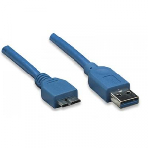 TECHly USB 3.0 Csatlakozókábel [1x USB 3.0 dugó, A típus - 1x USB 3.0 dugó, mikro B típus] 0.50 m Kék Aranyozatt érintkező