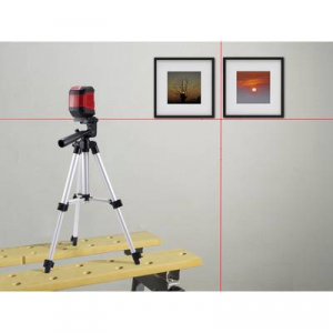 Keresztvonalas szintezőlézer állvánnyal, önszintező, max. 8 m, Toolcraft CL8