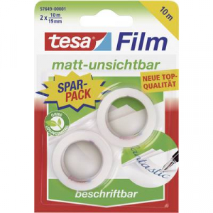 Írható ragasztószalag Tesafilm® Invisible 10 m x 19 mm, 2 tekercs, TESA 57649