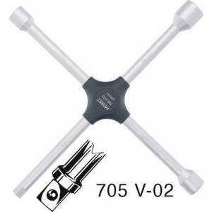 Keresztkulcs, 17 x 19 x 22 x k&uuml;lsőn&eacute;gysz&ouml;g: 12,5 (1/2), Hazet 705V-02