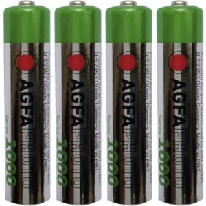 Mikroceruza akku AAA NiMH, 1,2V 900 mAh, 4 db, AgfaPhoto HR3, HR03, UO100557, DC2400, DC2400B4N, LR03