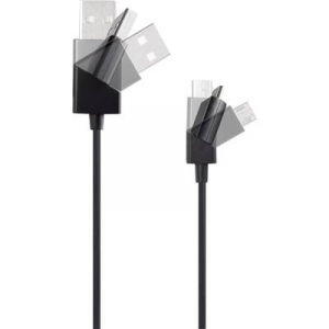 Renkforce USB 2.0 Csatlakozókábel [1x USB 2.0 dugó, A típus - 1x USB 2.0 dugó, mikro B típus] 1.00 m Fekete