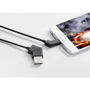 Renkforce USB 2.0 Csatlakozókábel [1x USB 2.0 dugó, A típus - 1x USB 2.0 dugó, mikro B típus] 1.00 m Fekete