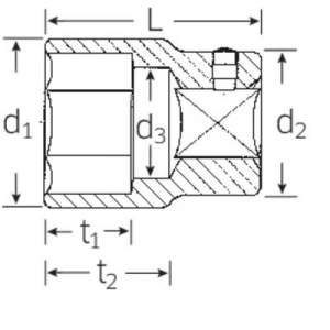 Stahlwille 55 22 05010022 Külső hatlap Dugókulcs betét 22 mm 3/4 (20 mm)