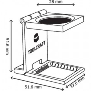 Talpas nagyító, összecsukható szál nagyító 6x-os nagyítással 28 mm, fekete színű TOOLCRAFT 1505090