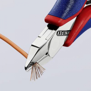 Elektronikai oldalcsípőfogó, lágy/közepes/kemény huzal max.: O 1,3/1/0,5 mm, Knipex 77 32 115