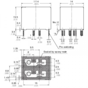 Autó relé 12 V/DC 2 váltó, NO 20 A / NC 10 A 14 V/DC, Panasonic ACT512