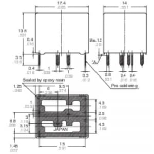 Autó relé 12 V/DC 2 váltó, NO 20 A / NC 10 A 14 V/DC, Panasonic ACT212