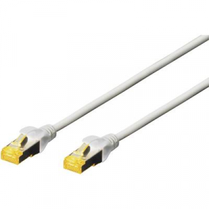 RJ45 Hálózat Csatlakozókábel CAT 6A S/FTP 25.00 cm Szürke Halogénmentes, sodort érpár, Védővel, Lángálló Digitus