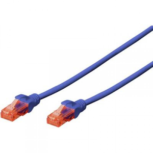 RJ45 Hálózat Csatlakozókábel CAT 6 U/UTP 5.00 m Kék sodort érpár Digitus