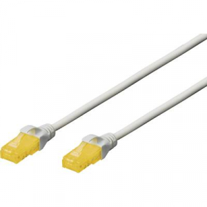 RJ45 Hálózat Csatlakozókábel CAT 6A U/UTP 0.50 m Szürke Halogénmentes, sodort érpár Digitus