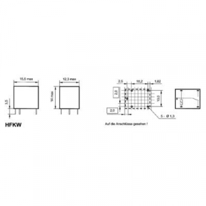 Hongfa HFKW/012-1Z W Autós relé 12 V/DC 10 A 1 váltó