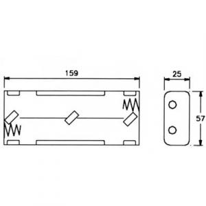 Velleman BH261B Elemtartó 6x baby (C típus) Patent csatlakozó (H x Sz x Ma) 159 x 57 x 25 mm