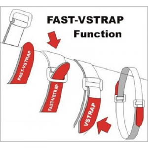 Öntapadós tépőzáras biztonsági öv, 220 mm x 20 mm, szürke, Fastech F101-20-FT-220M