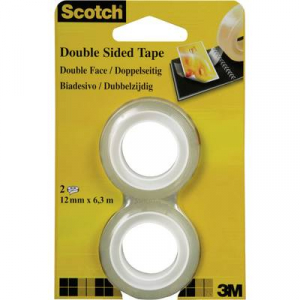 Kétoldalas ragasztószalag, Scotch® (H x Sz) 6.3 m x 12 mm átlátszó FT-5100-4927-1 3M, tartalom: 2 tekercs